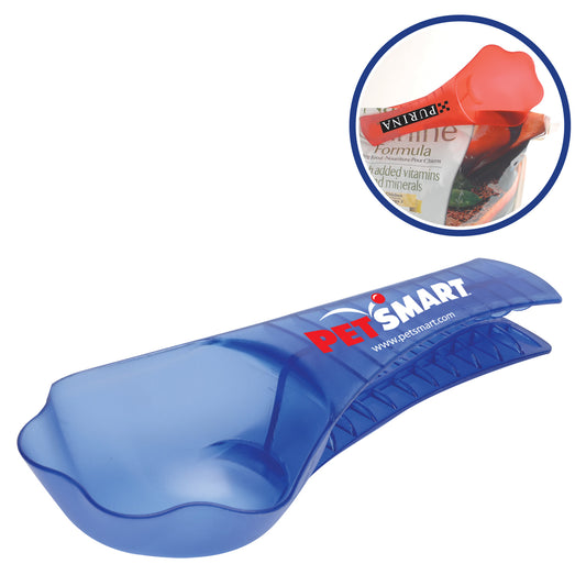 Pet food scoop & clip bag clip