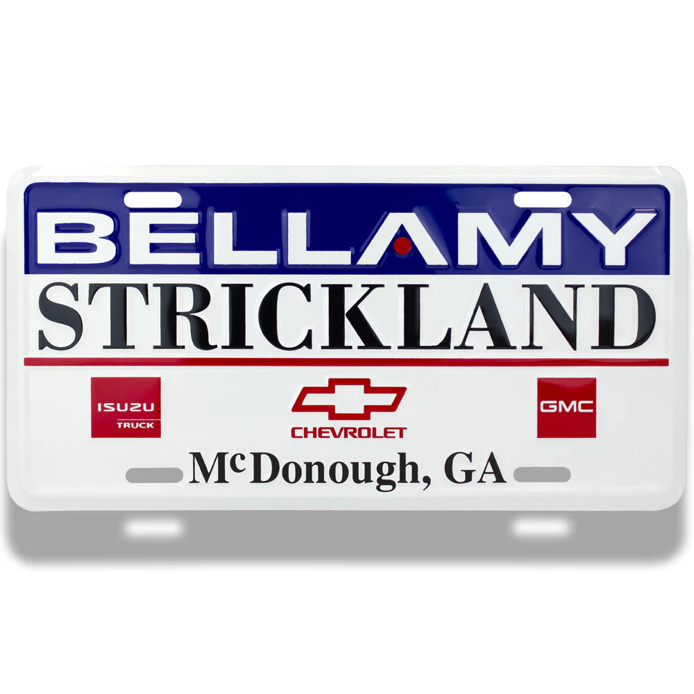 Embossed aluminum license plate, US car size, silk print