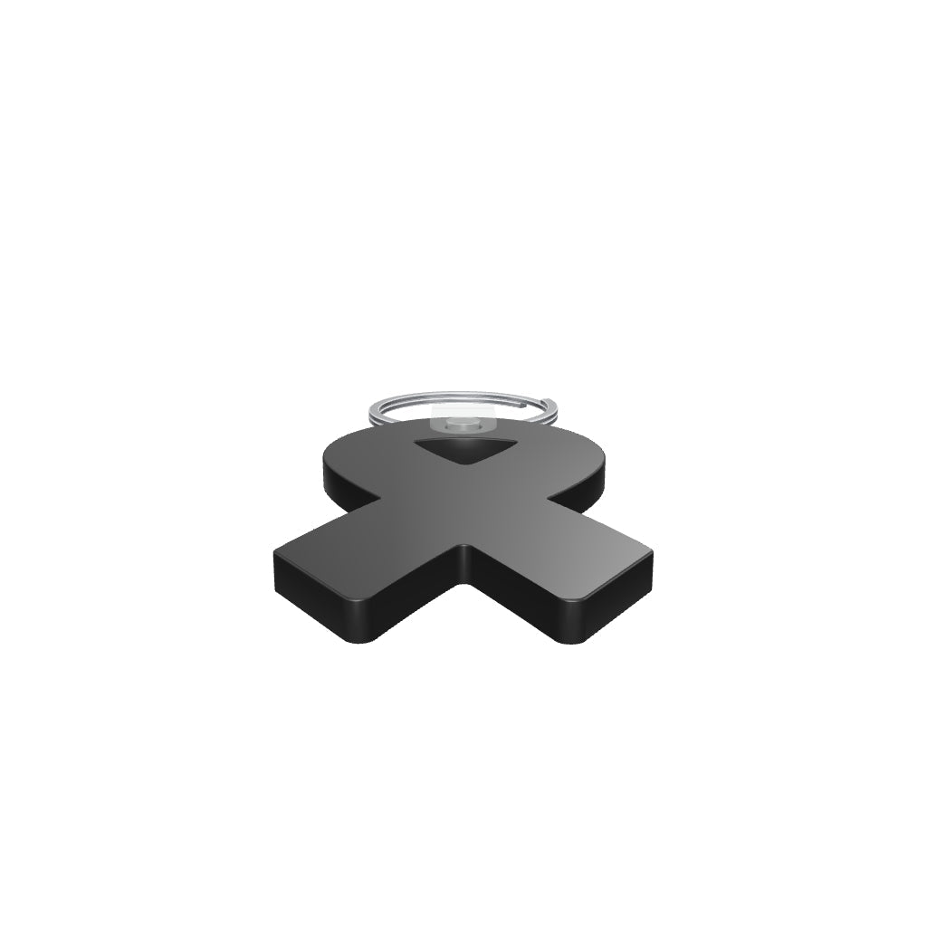 Quikey 6392 無地ブラックの3D/AR参考モデル。本体（留具を除く）の公称寸法33.3375×65.0875mm、掲載厚さ3.81mm。現行公式カタログ・同品番テンプレート外形と写真を参考に再現。穴・留具・縁・色味の細部は推定です。