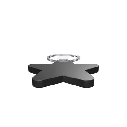 Quikey 6365 無地ブラックの3D/AR参考モデル。本体（留具を除く）の公称寸法44.45×44.45mm、掲載厚さ3.81mm。現行公式カタログ・同品番テンプレート外形と写真を参考に再現。穴・留具・縁・色味の細部は推定です。