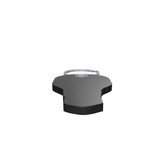 Quikey 6395 無地ブラックの3D/AR参考モデル。本体（留具を除く）の公称寸法34.925×60.325mm、掲載厚さ3.81mm。現行公式カタログ・同品番テンプレート外形と写真を参考に再現。穴・留具・縁・色味の細部は推定です。