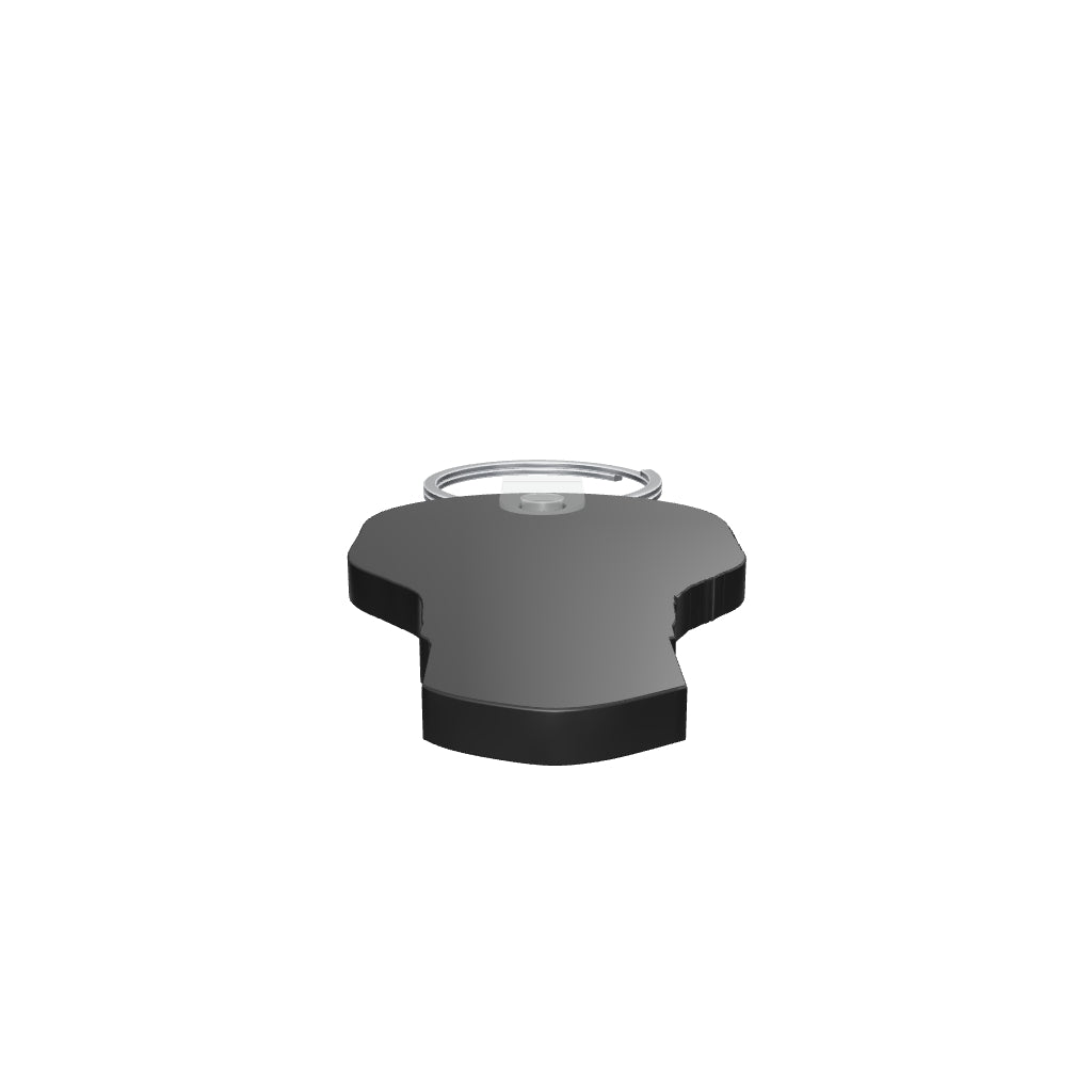 Quikey 6395 無地ブラックの3D/AR参考モデル。本体（留具を除く）の公称寸法34.925×60.325mm、掲載厚さ3.81mm。現行公式カタログ・同品番テンプレート外形と写真を参考に再現。穴・留具・縁・色味の細部は推定です。