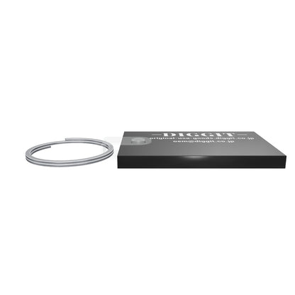Quikey 6309 ブラックの3D/AR参考モデル。本体（留具を除く）の公称寸法は47.625×31.75mm、掲載厚さ3.81mm。公式テンプレートの外形と同品番写真を参考に再現。タブ・穴・留具・縁・色味の細部は推定です。 支給水平DIGGITロゴ・WEB・メールを表面に追加（連絡先8pt、URL一行、裏面無地）。文字輪郭のみで背景画像なし。