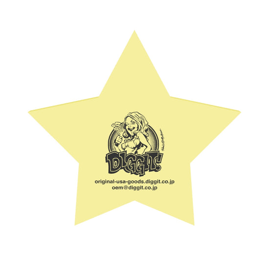 STAR301 星型フォーム・黄色、DIGGITイラストロゴ入りAR見本（印刷再現保証なし）