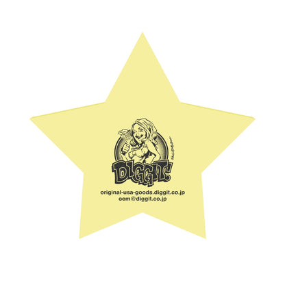 STAR301 星型フォーム・黄色、DIGGITイラストロゴ入りAR見本（印刷再現保証なし）